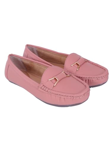 Image of Pluxh Women's Elegant Ballet Flats with Metal Accent | Soft Comfort Slip-On Shoes | Lightweight Everyday Footwear | Flexible Grip Sole | Office, Casual & Work Wear