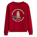 Photo Gallery generisch graziosa felpa di marmotta – happy groundhog day felpa, comoda felpa da donna per amanti della marmotta (tipo 2), colore: rosso, l Photo Gallery generisch graziosa felpa di marmotta – happy groundhog day felpa, comoda felpa da donna per amanti della marmotta (tipo 2), colore: rosso, l