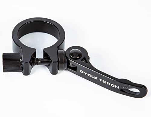 Cycle Torch Quick Release Bicycle Seat Post Clamp - Finest Machined Quality - Heavy Duty, Sturdy, & Polished Design - Lightweight Bike Seat Clamp (Black, 34.9mm)