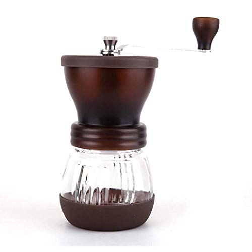 Kaffeemühle, manuelle Keramikmühle, Glasflasche mit Keramikbewegung, herausnehmbare und waschbare Kaffeebohnenmühle