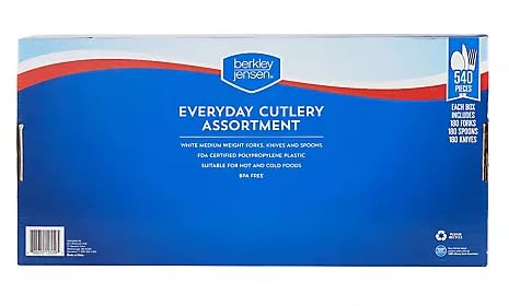 Berkley Jensen Plastic Cutlery Combo, 540 ct. - White