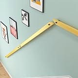 Treppengeländer Aus Holz, Sichere Und Rutschfeste Treppenhandläufe Wandmontierte Handläufe Im Industriestil Für Dachböden, Balkone Und Flure(Gelb,160cm/5.25ft)