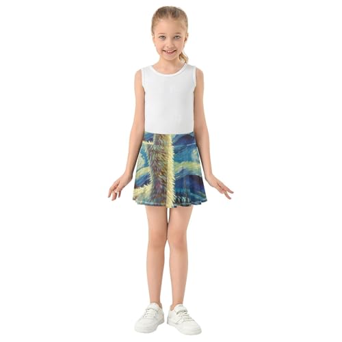 Cute Llama Starry Night Alpaca Tennis Skirts Toddler Running Athletic Shorts Girls Skorts Flowy Skirt 4t3