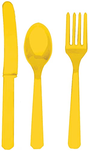 Maryland Plastics Inc Bright Yellow Cutlery Set - Party Supplies