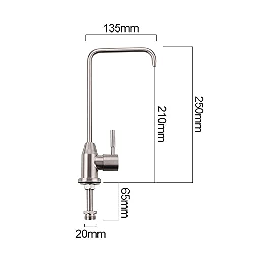 Robinet d'eau en acier inoxydable à rotation pour système de filtration