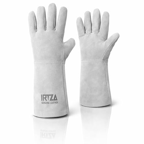 Work Gloves for Men Women. Heat Resistant Welding Gloves Gardening Gloves Tig/Mig Welding Construction Chainsaw Farm Ranch etc. Cowhide DIY Utility Firm Grip Durable Oven Gloves
