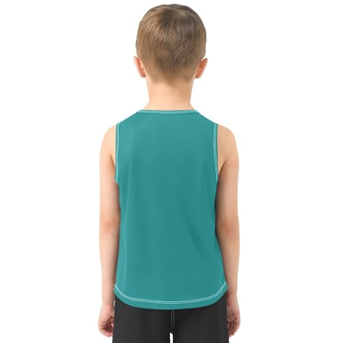 Sleeveless Tank Tops for Boys, Athletic Quick Dry Tank Undershirt for Kids Youth, Teal, 3-15 Y3