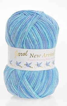 Jarol New Arrrival Baby Random Double Knit/DK Knitting & Crochet Yarn. Baby Yarn Available in a Selection of Variegated Shades, 100% Acrylic, 600 Metres, 200g Balls, Pack of 3, Blue Heaven — image 1