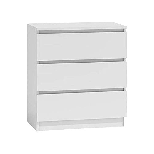 WhatSize Enterprise – Moderna – Chest of Drawers – 3 Drawer Cabinet, White