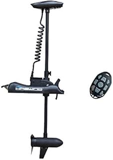 AQUOS Haswing Black 12V 55LBS 48inch Electric Bow Mount Trolling Motor with Remote Control for Inflatable Boat Kayak Bass Boat Aluminum Boat Fishing, Freshwater and Saltwater Use