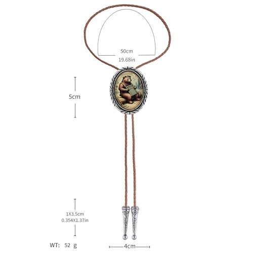 Image of Jeilwiy Bolo Tie for Men Western Cowboy Gothic Bolo Tie Necklace Halloween | Glow in Dark Bolo Tie for Men Women, 3D Halloween Bolo Tie, Gothic Western Ties, String Ties for Men Rodeo Leather Necktie