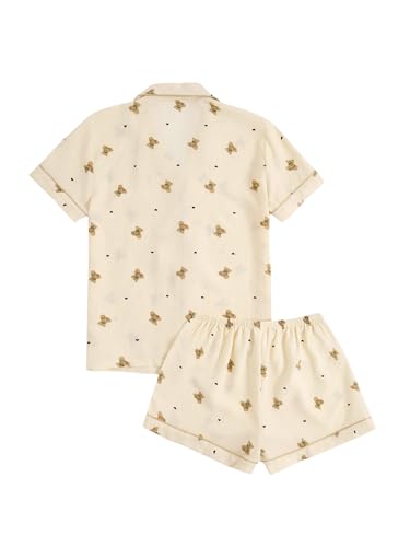 Image of Verdusa Pajamas For Women Set 2 Piece Summer Pajama Sets Cute Pjs Lounge Matching Button Shirt with Shorts