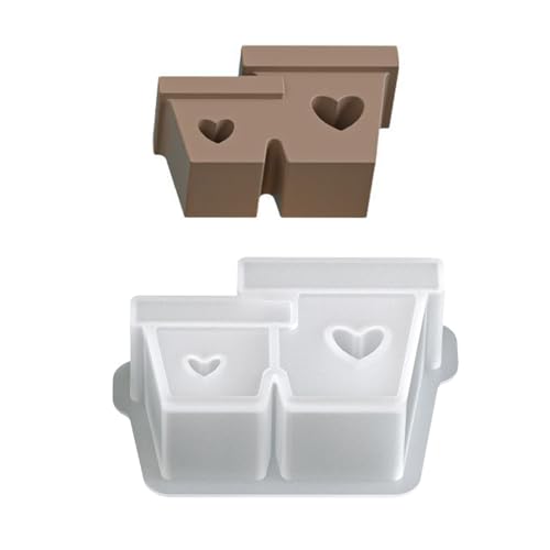 Molde de silicona con forma de corazón para cemento de resina, reutilizable, hueco, soporte para joyas, con superficies lisas, molde de resina para macetas