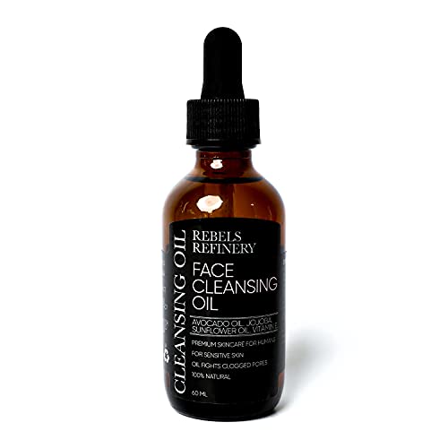 Rebels Refinery Face Cleansing Oil – Gentle Formula for Sensitive Skin – 2.03 Fl. Oz.