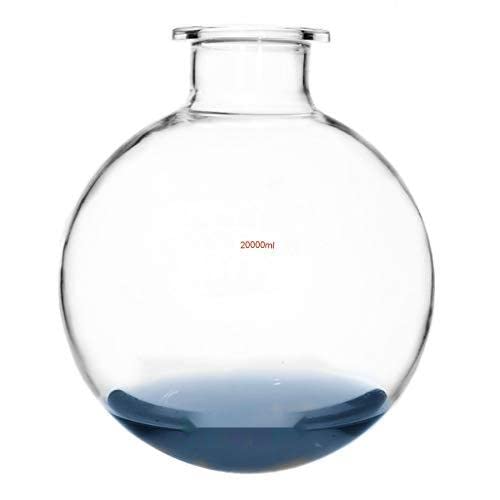 Glass Reactor 24/40 Four Necks Round Bottom 4-Neck Lab Reaction Kettle with Lid and Steel Clamp (20000ml)