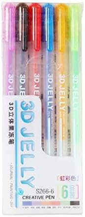 Juego de bolígrafos de gelatina 3D, bolígrafos de gel adecuados en vidrio para bricolaje, pintura, dibujo, colorear, plástico (6 colores)