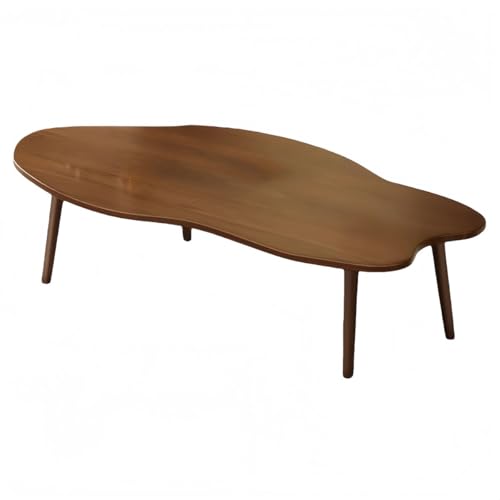 KUBERAS 北欧風ローテーブル 木製 コンパクト 一人暮らし おしゃれ 防水加工 簡単お手入れ 組み立て簡単 省スペース 賃貸対応 単層/二層 ソファー ミニテーブル モダンリビング 家庭用 (黒胡桃シングルレイヤー,100*50*50cm)