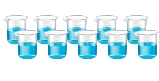 VVS Polypropylene Plastic Beaker 250ml with Graduation Marks, Pack of ...