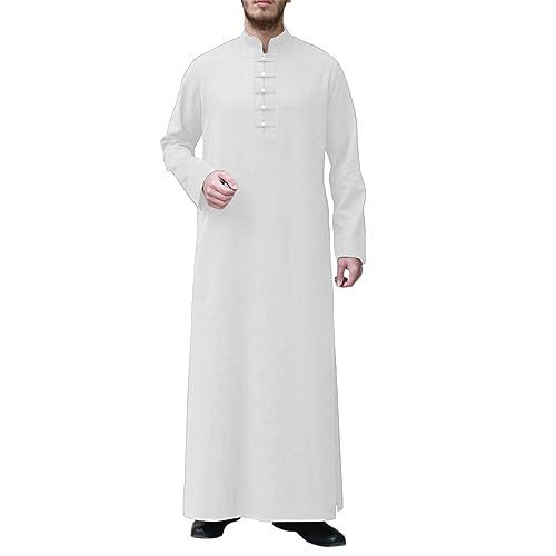 Generisch Caftán para hombres musulmanes túnica étnica maxi vestido caftán musulmán árabe islámico manga larga caftán camisas étnicas vestidos vestidos vestidos ropa de oración ramadán batas taiji