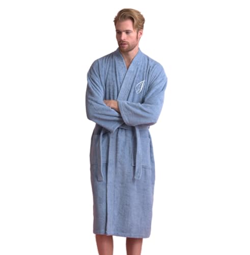 TOWELNROBEMen's Robe, Turkish Terry Bathrobe, Cotton Kimono Spa Bathrobe