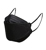 Rmaytiked 50Pcs 4-Ply KF94 Black Face Masks Breathable 3D Mouth Shields Filter