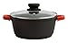 Quid Intense - Cacerola de aluminio fundido, 20x 8,5 cm, asas de silicona, tapa de vidrio