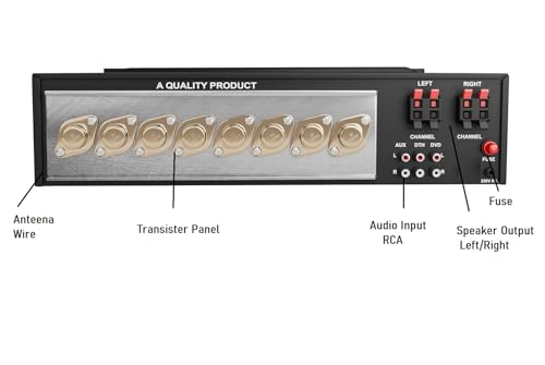 Image of 4 Channel 200 Watt Stereo Amplifier with Big LED Display /Bluetooth /2 MIC Input /USB /SD Card Slot /FM Radio /AUX Input /Remote Control & Built-in Equalizer with Bass, Treble & Balance Control