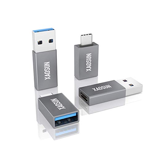 XAOSUN USB 3.1 Gen 2 Adapter [4 Pack] - Includes USB C to USB Adapter and USB C Female to USB Male Adapter, Support 10Gbps Data Sync & 20V 5A Fast Charging