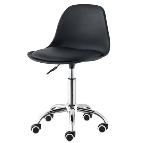 カウンターチェア キャスター付き 昇降スツール 背もたれ オフィススツール キャスター 丸回転椅子 360°回転 高さ調整