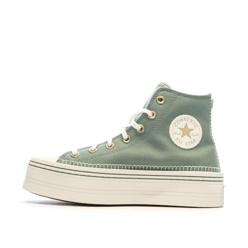 Converse Chuck Taylor All Star Modern Lift, Zapatos con Cordones Mujer, Verde, 38 EU