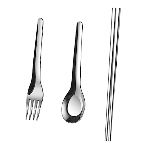 FOYTOKI 1Set Portable Tableware Utensils Including Chopsticks Spoon Fork for Travel Camping Picnics and Outdoor Activities Easy to Clean and Carry
