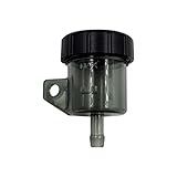 Montage moto Réservoir liquide de frein avant Réservoir d'embrayage à poussée Coupelle de liquide d'huile Coupelle d'huile fendue Pompe supérieure(Black)