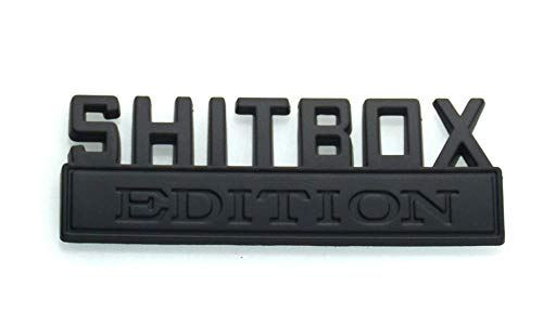 Image of 1x SHITBOX EDITION emblem 3D Fender Badge Decal Car Truck Replacement for Chevy Silverado 1500 2500 Chevrolet C10 C15 (Matt Black)