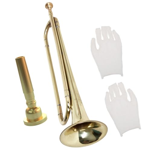 HANABASS 1Set Trumpet Educational Musical Instrument for Preschool Wind Instrument with Gloves and Mouthpiece present for Young Musicians and Beginners
