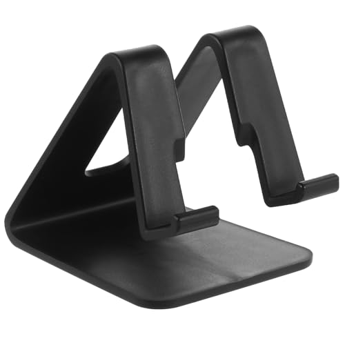 PRETYZOOM Soporte de Teléfono de Escritorio de Plástico Negro, Soporte para Tablet y Móvil, Diseño Compacto y Estable para Uso en Hogar y Oficina