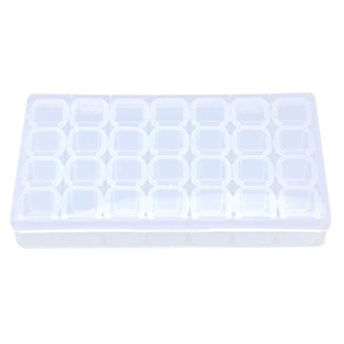 Velidy Verstellbare 28 Fächer, Schmuck-Organizer, Aufbewahrungsbox mit herausnehmbaren Trennwänden, transparent (mehrfarbig) Cover