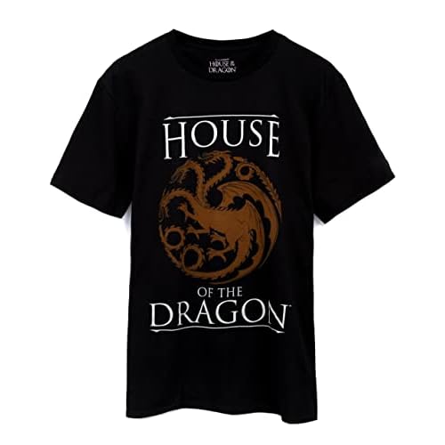 Game of Thrones House of The Dragon Camiseta para Hombres Logo del Logo Negro