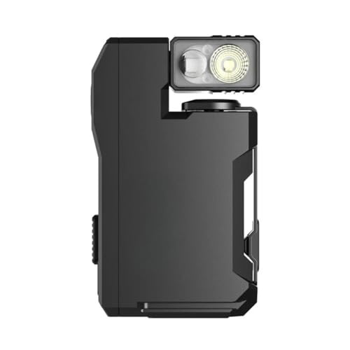 Maouira Rechargeable EDC Flashlight, 400 Lumens EDC Flashlight with RGB, Portable Flat Pocket Flashlights,Dual Light Sources Mini Keychain Flashlights for Outdoor Emergency, Waterproof (Black)