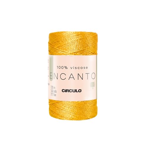 Image of CIRCULO Encanto Roll Yarn 100% Viscose - Luxury & Shine - Light Worsted Weight Yarn - 140 yds, 3.52 oz - Color 1289 - Canary