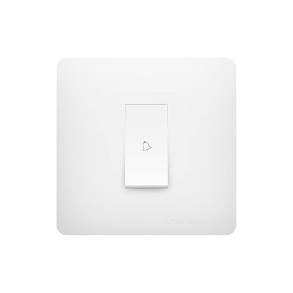 Northwest (Venia) Switch Combo of 1M Plate + 1M 6A Bell Push, White, (Kit 1)