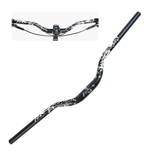 WAKE Manillares para Bicicleta 31,8mm*720mm Extra Largos Manillar Ancho Mangos de Aleación de Aluminio 55mm Riser Bar para MTB Ciclismo en Carretera (Negro)