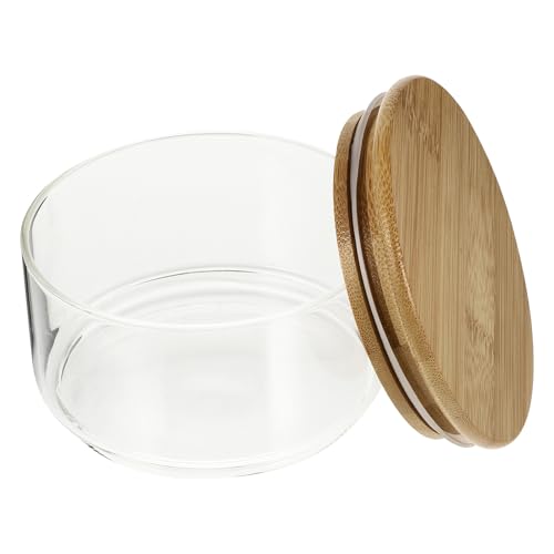 PERSELOSO 密封竹蓋付きガラス保存容器 耐湿高硬軽量キッチン用 キャンディ豆乾燥果実対応食品貯蔵ジャー