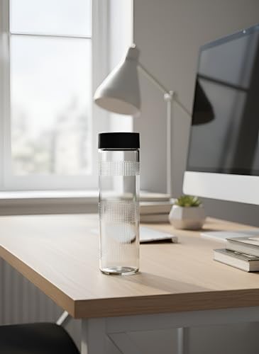 Image of Vency 750ml Glass Fridge Water Bottles | Wide Mouth, Airtight & Leak-Proof Reusable Black Plastic Lids | Juice & Beverage Storage (Set Of 1)