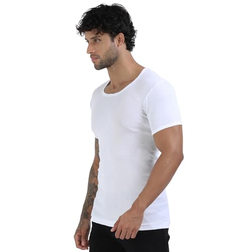 Image of Crystal Men's Cotton Rib Half Sleeve Vest (Multipack)