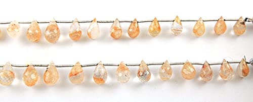 Rutiles orange briolettes sur fil pour offrir un cadeau artisanal personnalisé