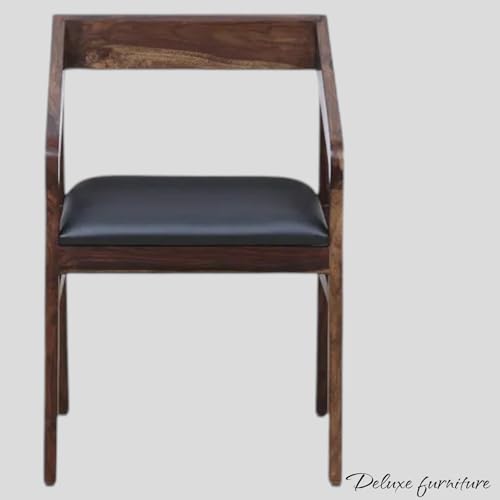 Image of Solid Sheesham Aram Chair for Living Room| Wooden Chair | Outdoor & Indoor Home Dining Room Furniture (Provincial Teak)