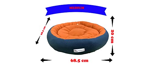 Image of Premium Medium Size Dog Bed for Medium Dogs and Puppies Anti Skid Bottom Washable Orthopedic Big Dog /cat Beds Orange /Blue