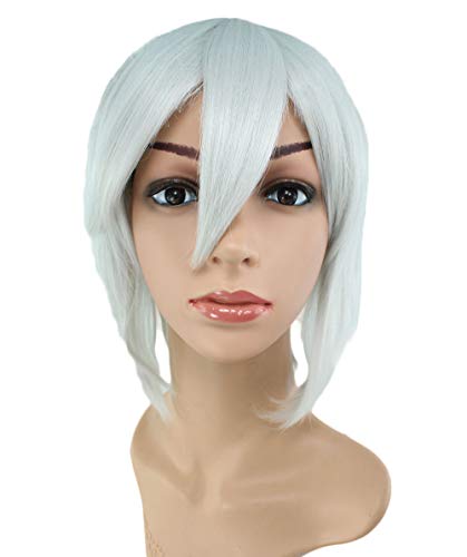 Wigs2you.com���f�B�[�X �_�[�N�V���o�[�O���[ �V���[�g�{�u�E�B�b�O �O���t�� �n���E�B�� ���� �p�[�e�B�[�p �R�X�v�� ���R�Ȏd�オ�� �t���E�B�b�O (C-026-SLGRE)