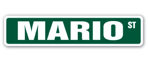 Mario Street Sign Childrens Name Room Sign | Indoor/Outdoor | 18" Wide