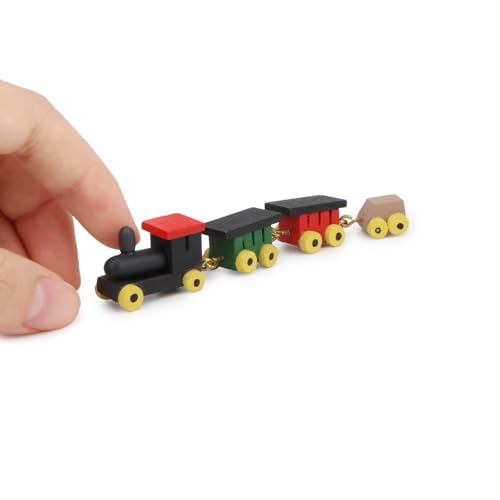 Cutemini Miniature Train Model Wooden Train Set...
